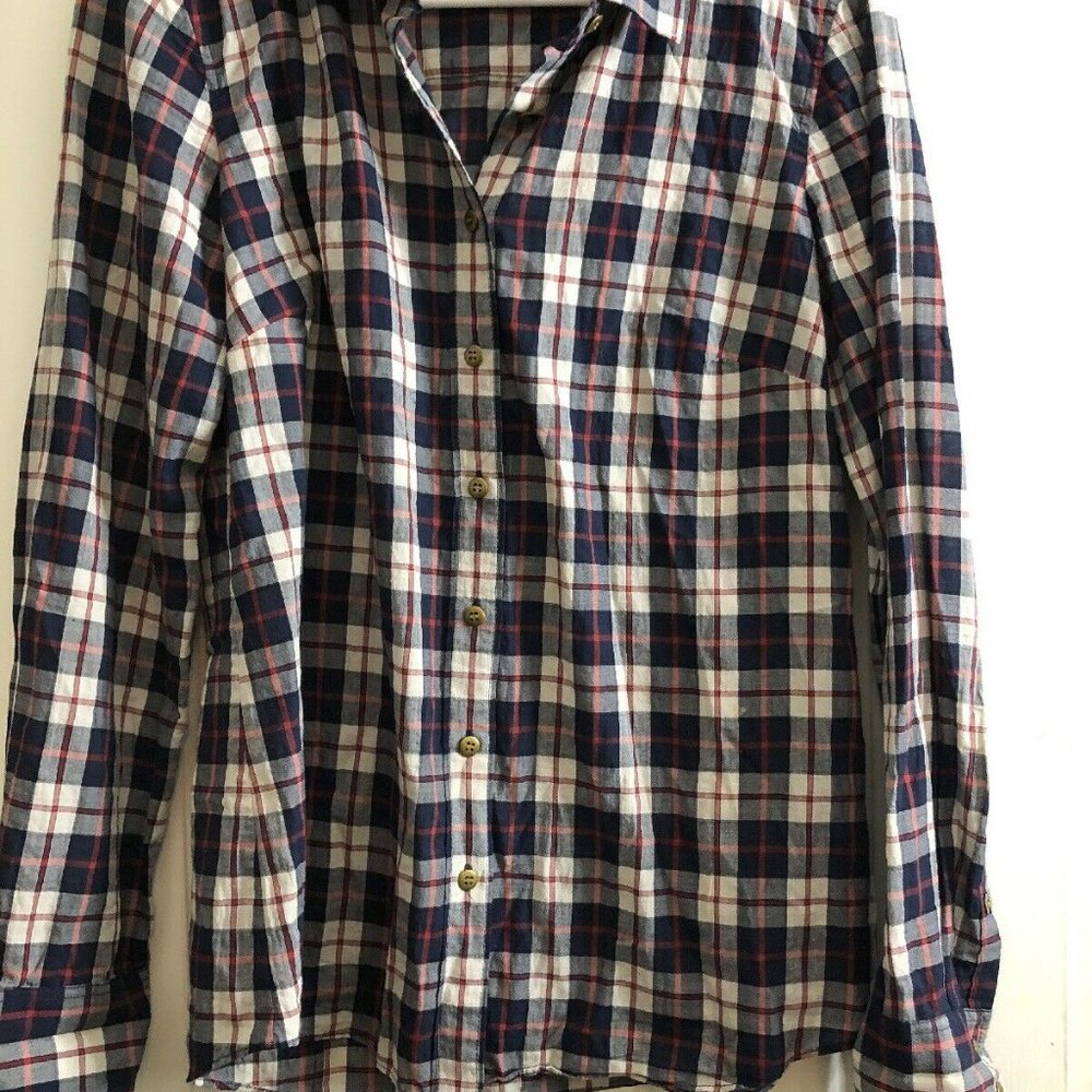 J. Crew The Perfect Shirt Womens Blue Red Plaid Lo